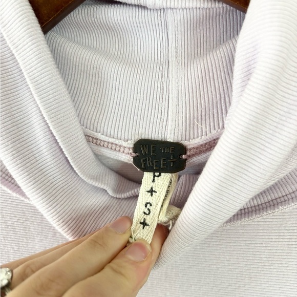 We The Free Amanda dolman purple turtleneck long sleeve ribbed top size SM - Picture 3 of 6